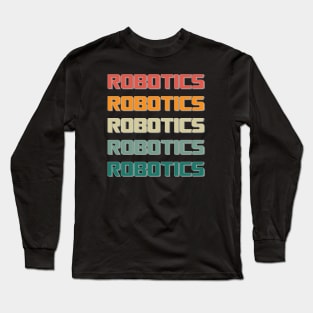 Robotics robot Machine Engineer Science Retro Mom Dad Kids Long Sleeve T-Shirt